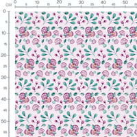 Tissu - Petites fleurs roses dispersées