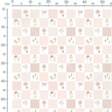 Tissu - Ours et oiseaux sur fond beige