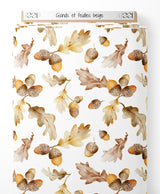 Tissu - Glands et feuilles beige