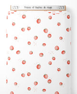 Tissu - Fraises et touches de rouge