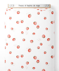 Tissu - Fraises et touches de rouge