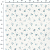 Tissu - Fleurs bleues et grises