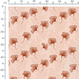 Tissu - Fleurs rouges sur fond beige 2