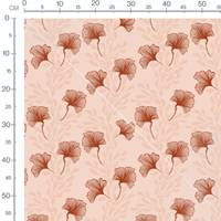 Tissu - Fleurs rouges sur fond beige 2