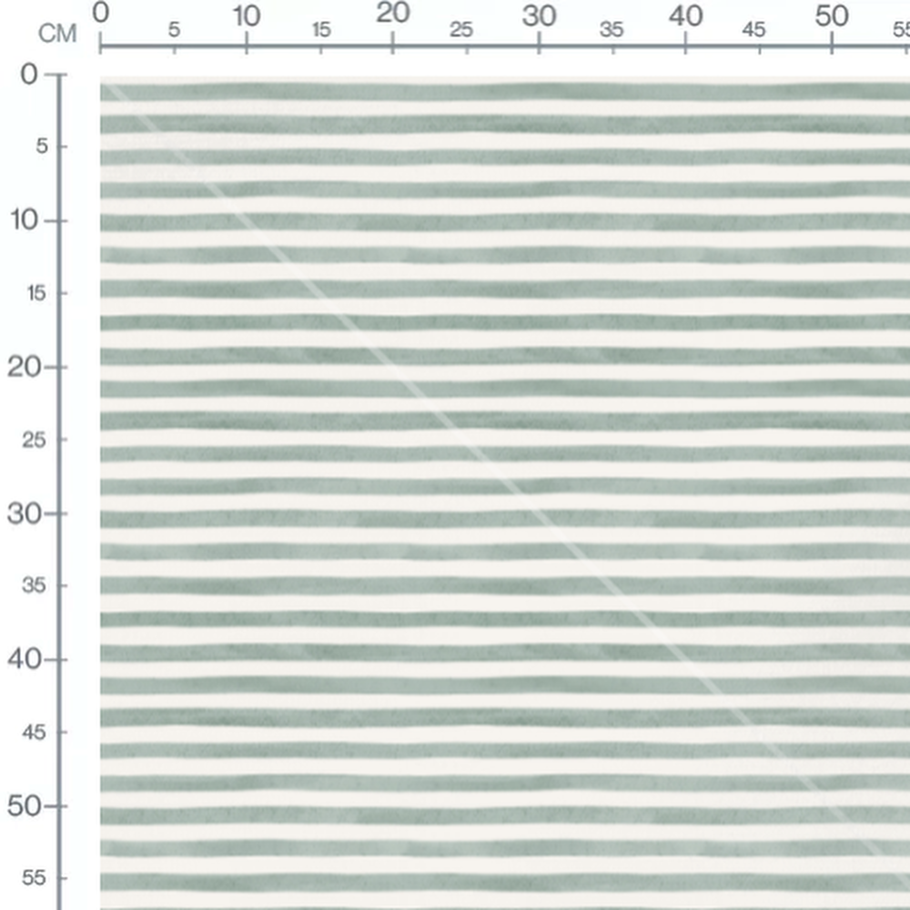 Tissu - Rayures vertes sur blanc