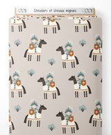 Tissu - Chevaliers et chevaux mignons