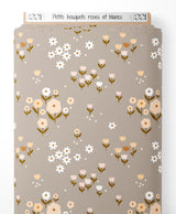 Tissu - Petits bouquets roses et blancs