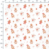 Tissu - Bonshommes pain d'épices et neige