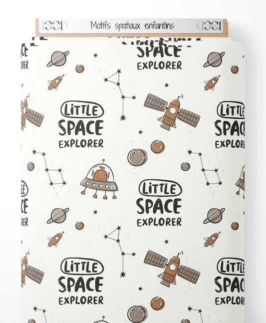 Tissu - Motifs spatiaux enfantins