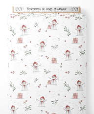 Tissu - Bonhommes de neige et cadeaux