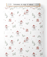Tissu - Bonhommes de neige et cadeaux
