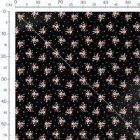 Tissu - Fleurs roses et feuilles vertes 4
