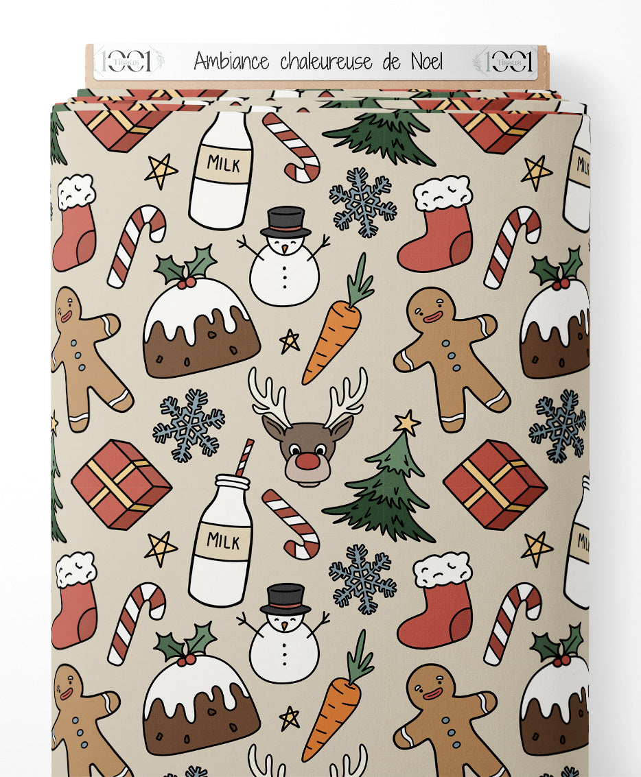 Tissu - Ambiance chaleureuse de Noël