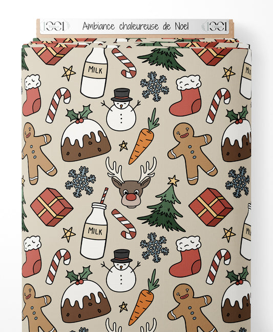 Tissu - Ambiance chaleureuse de Noël