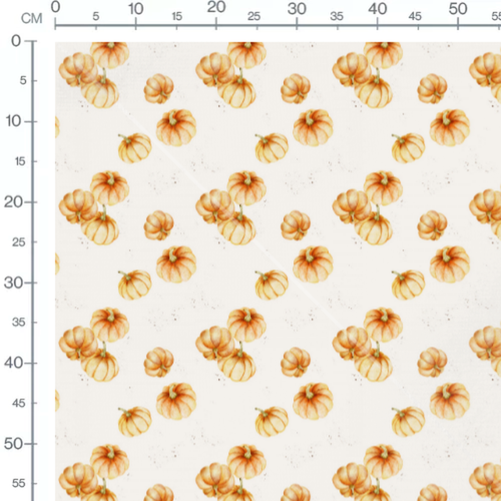 Tissu - Citrouilles oranges aquarelle