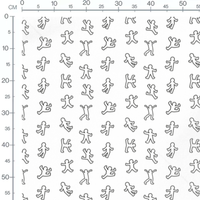 Tissu - Silhouettes noires sur blanc