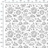 Tissu - Tissu Soleil Nuage Doodle
