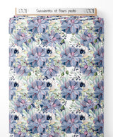 Tissu - Succulentes et fleurs pastel