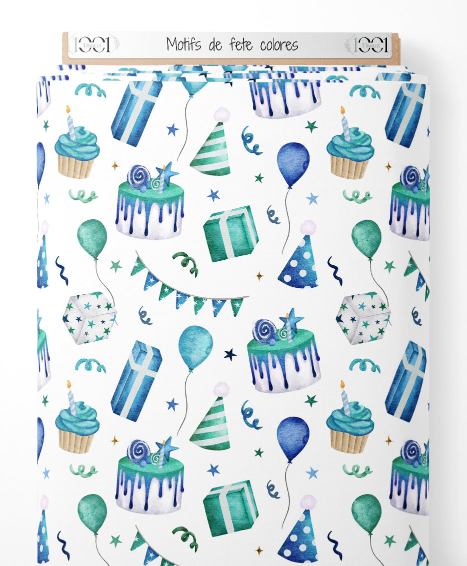Tissu - Motifs de fête colorés