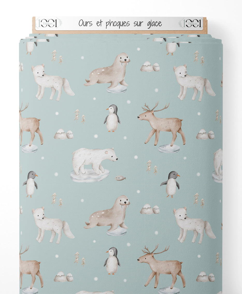 Tissu - Ours et phoques sur glace