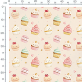 Tissu - Cupcakes et macarons adorables