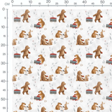 Tissu - Ours et sangliers en balade