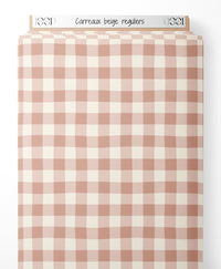 Tissu - Carreaux beige réguliers