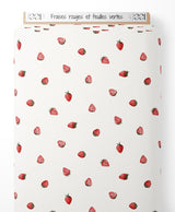 Tissu - Fraises rouges et feuilles vertes