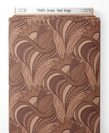 Tissu - Motifs bruns sur fond beige