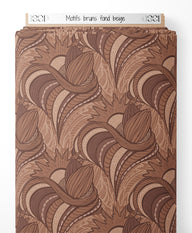 Tissu - Motifs bruns sur fond beige