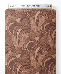 Tissu - Motifs bruns sur fond beige