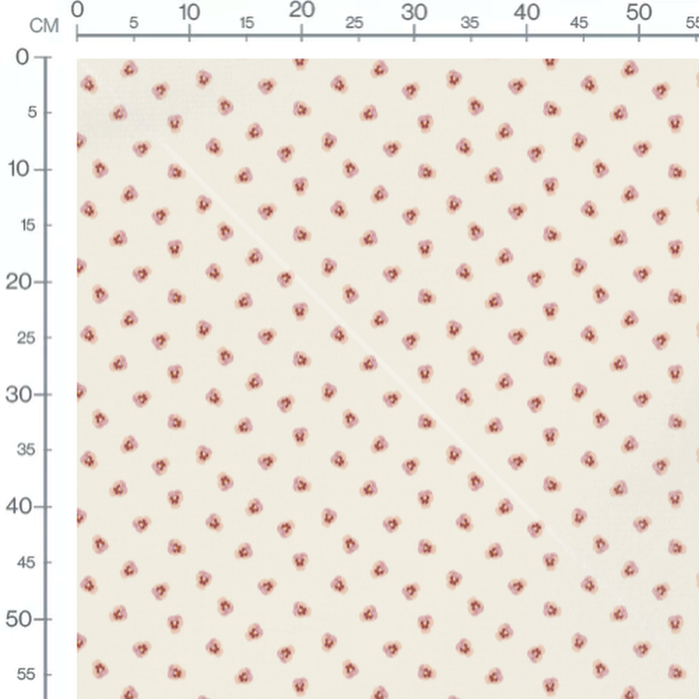 Tissu - Petites pensées roses