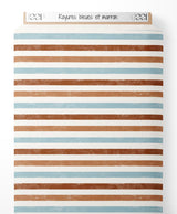 Tissu - Rayures bleues et marron