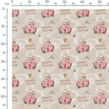 Tissu - Lapin voiture rose