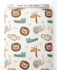 Tissu - Animaux de la savane mignons