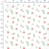 Tissu - Baies rouges et feuillages