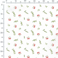 Tissu - Baies rouges et feuillages