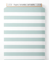 Tissu - Rayures horizontales vert menthe