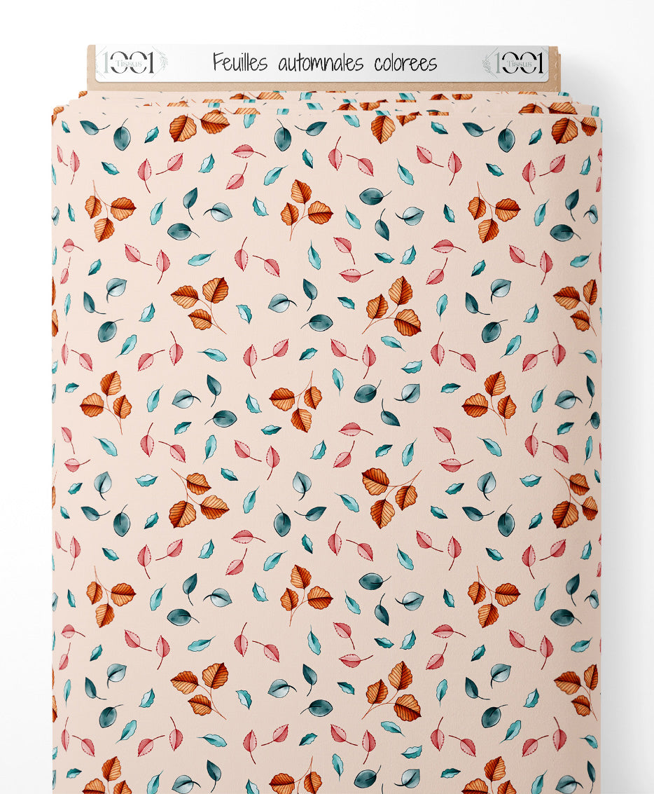 Tissu - Feuilles automnales colorées