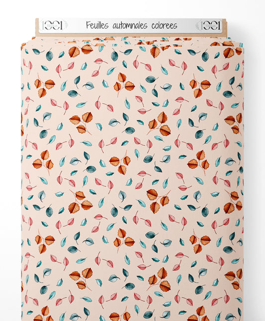 Tissu - Feuilles automnales colorées