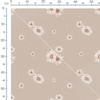 Tissu - Marguerites brunes variées