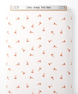 Tissu - Cônes orange sur fond blanc