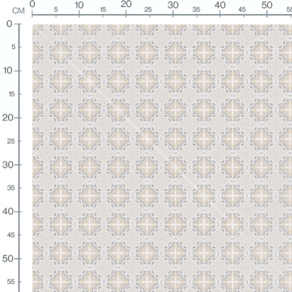 Tissu - Géométrie beige et gris fin