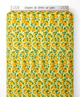 Tissu - Grappes de citrons sur jaune