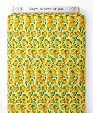 Tissu - Grappes de citrons sur jaune