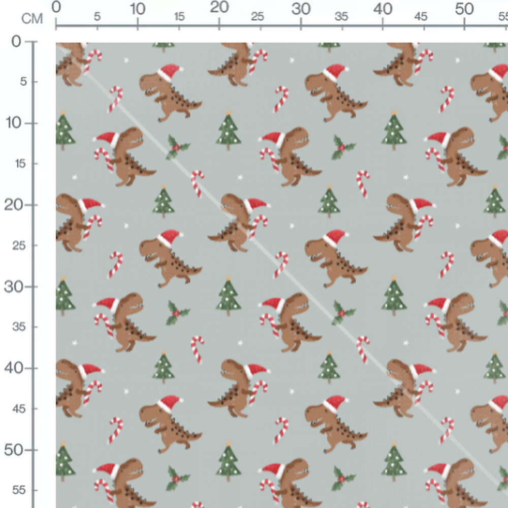 Tissu - Dinosaures de Noël amusants