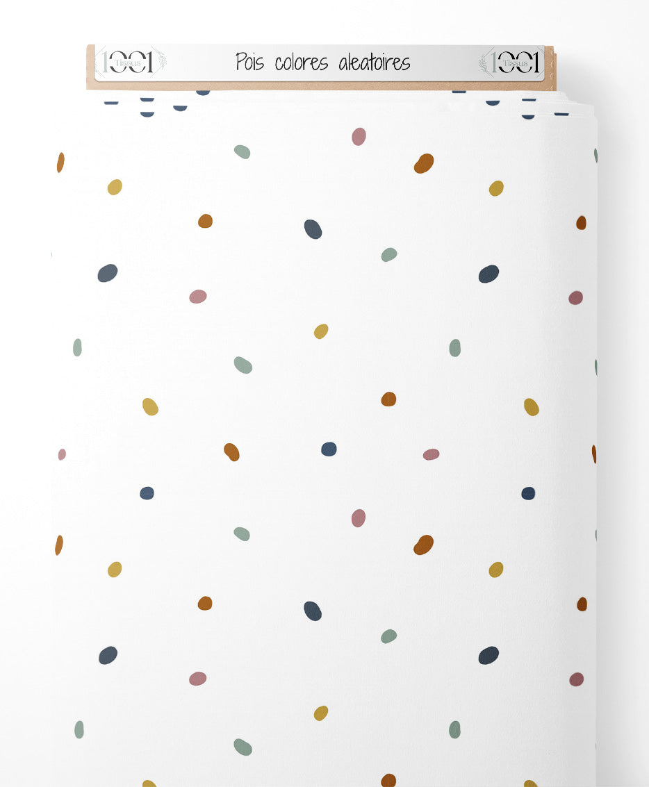 Tissu - Pois colorés aléatoires
