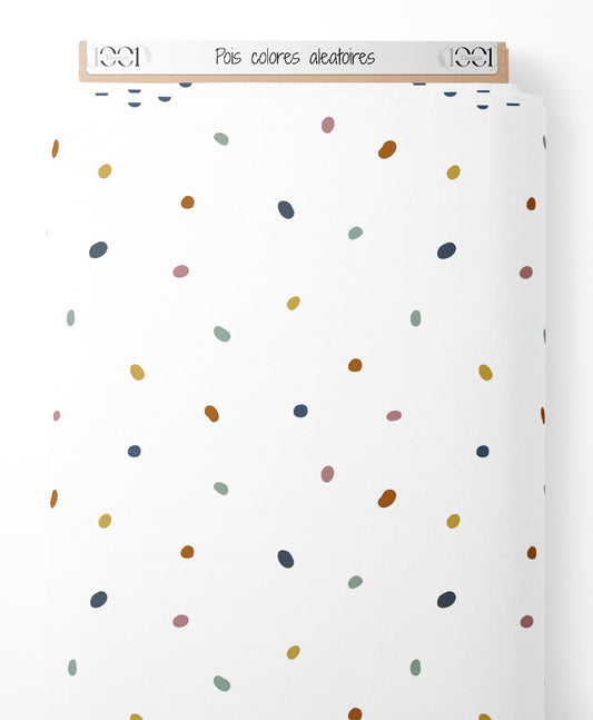 Tissu - Pois colorés aléatoires