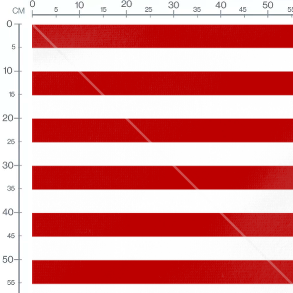 Tissu - Bandes rouges sur fond blanc