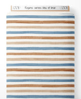 Tissu - Rayures variées bleu et brun